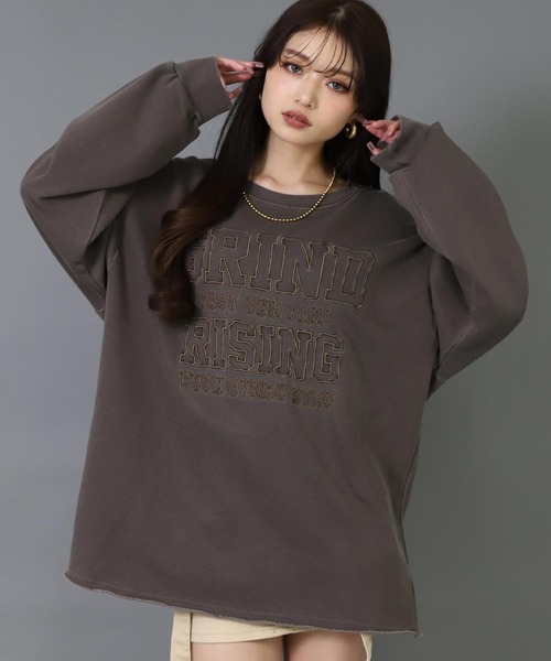 ANAP（アナップ）の「ピグメント 刺繍 スウェット プルオーバー（スウェット・レディース・ダークアッシュ/ブラウン/ライトグレー・F）」の13枚目の写真