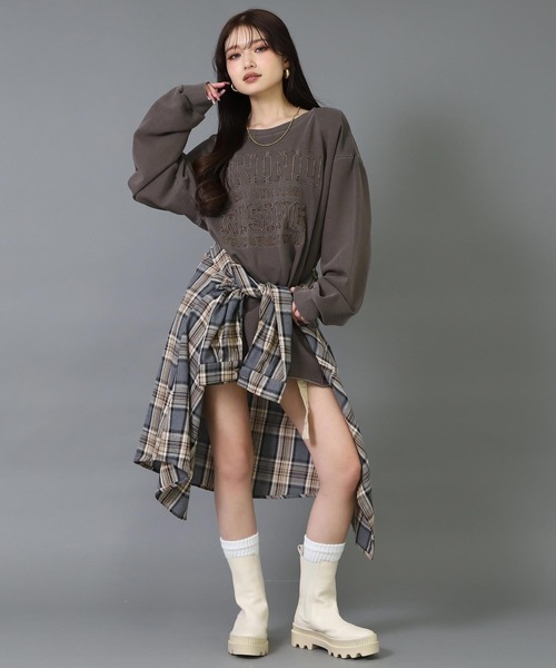 ANAP（アナップ）の「ピグメント 刺繍 スウェット プルオーバー（スウェット・レディース・ダークアッシュ/ブラウン/ライトグレー・F）」の14枚目の写真