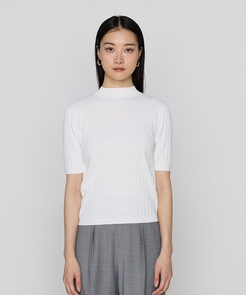 COMME CA(コムサ)の「〔 TALLサイズ 〕 コットンダルストレッチ プルオーバー(ニット/セーター・レディース・ブラック/ミント/オフホワイト・15号)」の10枚目の写真