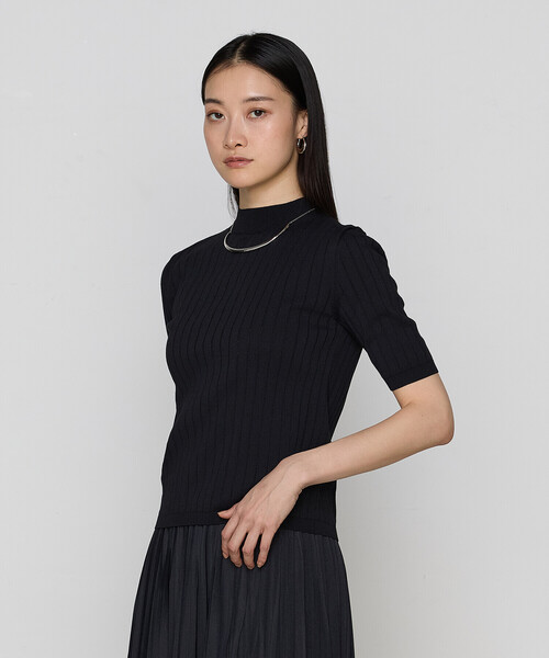 COMME CA(コムサ)の「〔 TALLサイズ 〕 コットンダルストレッチ プルオーバー(ニット/セーター・レディース・ブラック/ミント/オフホワイト・15号)」の2枚目の写真