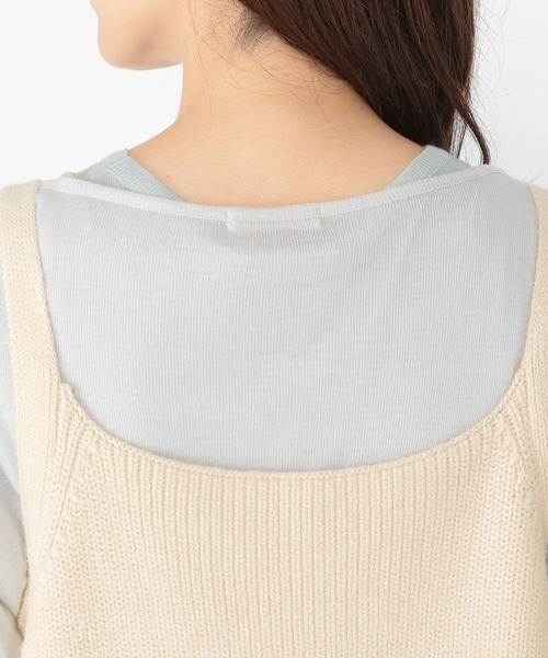 studio CLIP（スタディオクリップ）の「5ゲージニットキャミワンピース（ワンピース・レディース・チャコール/オフホワイト・FREE）」の17枚目の写真