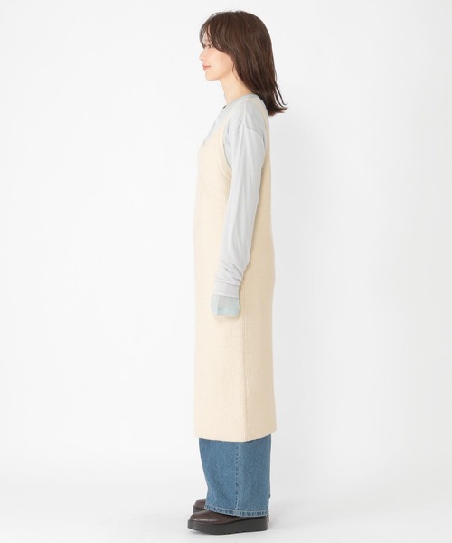 studio CLIP（スタディオクリップ）の「5ゲージニットキャミワンピース（ワンピース・レディース・チャコール/オフホワイト・FREE）」の12枚目の写真