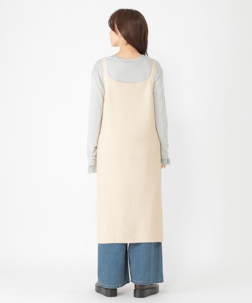 studio CLIP（スタディオクリップ）の「5ゲージニットキャミワンピース（ワンピース・レディース・チャコール/オフホワイト・FREE）」の13枚目の写真