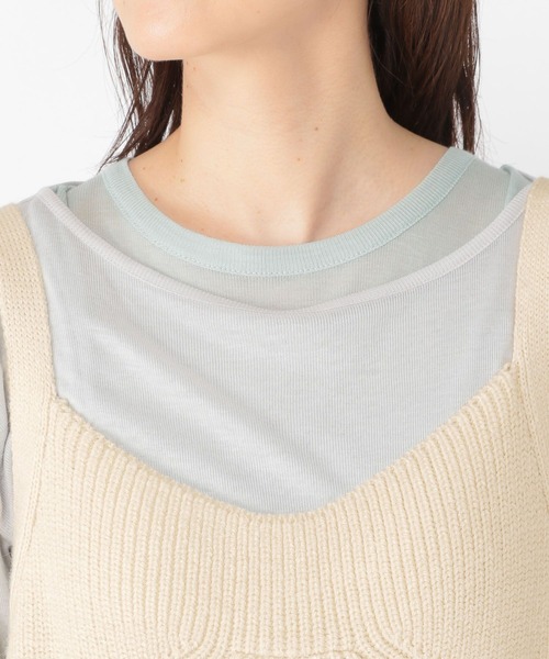 studio CLIP（スタディオクリップ）の「5ゲージニットキャミワンピース（ワンピース・レディース・チャコール/オフホワイト・FREE）」の14枚目の写真