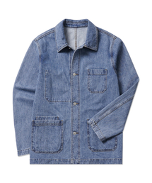 MANNERGRAM（マナーグラム）の「[カンディアーニ イタリア輸入生地] カンディアーニ ワークジャケット ライトブルー（ミリタリージャケット）」