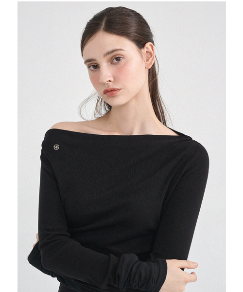 MICANE（ミケーネ）の「メディワンショルダーティ（Tシャツ/カットソー・レディース・ライトグレー/ブラック・SMALL/MEDIUM/LARGE/X-LARGE）」の4枚目の写真