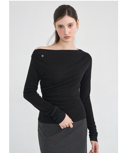 MICANE（ミケーネ）の「メディワンショルダーティ（Tシャツ/カットソー・レディース・ライトグレー/ブラック・SMALL/MEDIUM/LARGE/X-LARGE）」の8枚目の写真