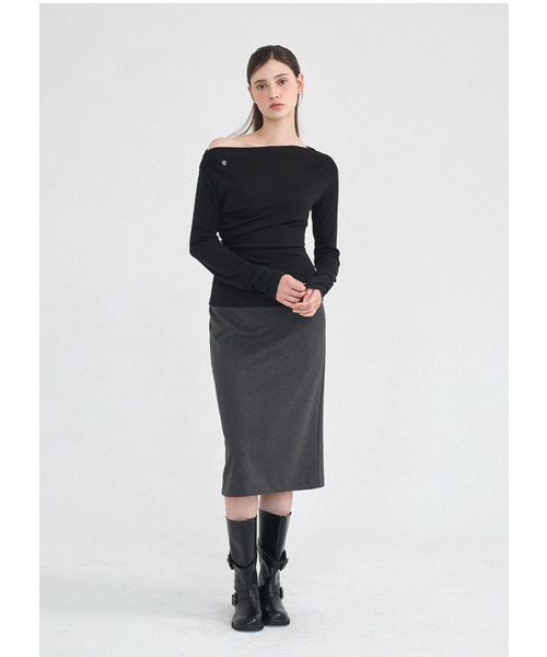 MICANE（ミケーネ）の「メディワンショルダーティ（Tシャツ/カットソー・レディース・ライトグレー/ブラック・SMALL/MEDIUM/LARGE/X-LARGE）」の10枚目の写真