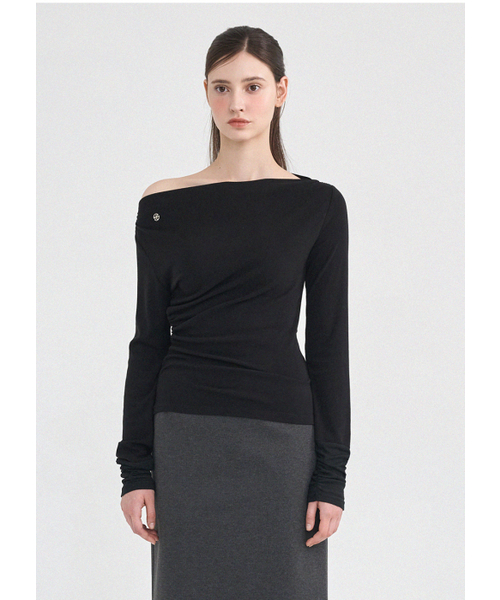 MICANE（ミケーネ）の「メディワンショルダーティ（Tシャツ/カットソー・レディース・ライトグレー/ブラック・SMALL/MEDIUM/LARGE/X-LARGE）」の11枚目の写真