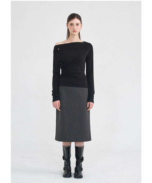 MICANE（ミケーネ）の「メディワンショルダーティ（Tシャツ/カットソー・レディース・ライトグレー/ブラック・SMALL/MEDIUM/LARGE/X-LARGE）」の12枚目の写真