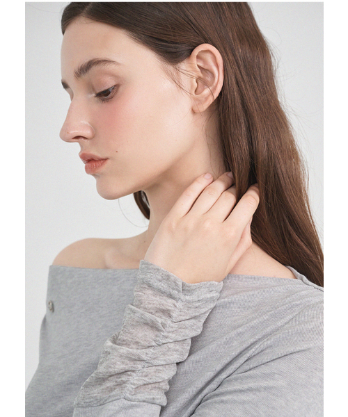 MICANE（ミケーネ）の「メディワンショルダーティ（Tシャツ/カットソー・レディース・ライトグレー/ブラック・SMALL/MEDIUM/LARGE/X-LARGE）」の16枚目の写真