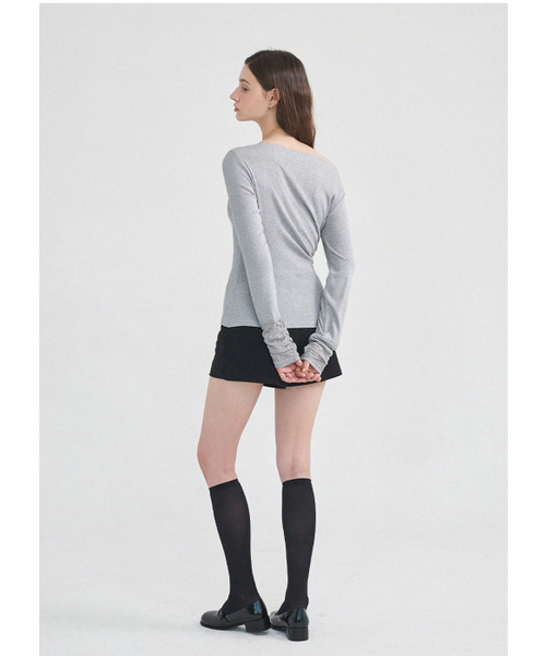 MICANE（ミケーネ）の「メディワンショルダーティ（Tシャツ/カットソー・レディース・ライトグレー/ブラック・SMALL/MEDIUM/LARGE/X-LARGE）」の18枚目の写真