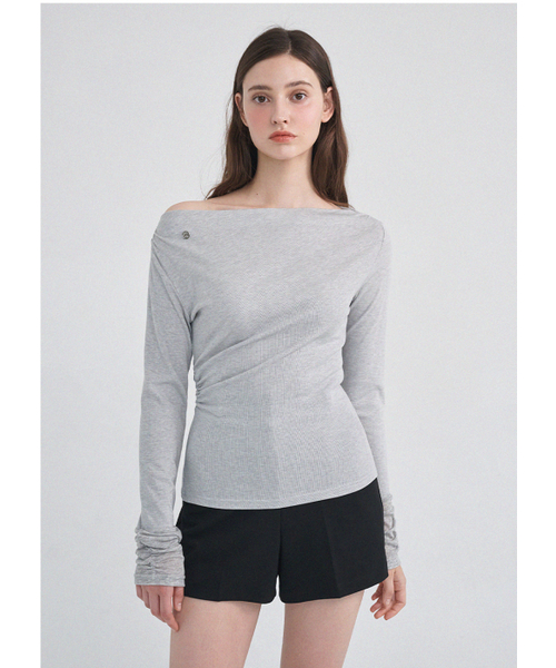 MICANE（ミケーネ）の「メディワンショルダーティ（Tシャツ/カットソー・レディース・ライトグレー/ブラック・SMALL/MEDIUM/LARGE/X-LARGE）」の20枚目の写真