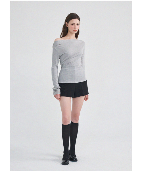 MICANE（ミケーネ）の「メディワンショルダーティ（Tシャツ/カットソー・レディース・ライトグレー/ブラック・SMALL/MEDIUM/LARGE/X-LARGE）」の22枚目の写真