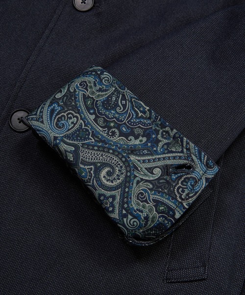 MEN'S BIGI（メンズビギ）の「シャンブレー調ハイテンショントリコット スタンドカラーブルゾン＜ストレッチ＞＜接触冷感/速乾/UVカット＞（ブルゾン・メンズ・オフホワイト/チャコールグレー/ネイビー・01/02/03/04）」の16枚目の写真
