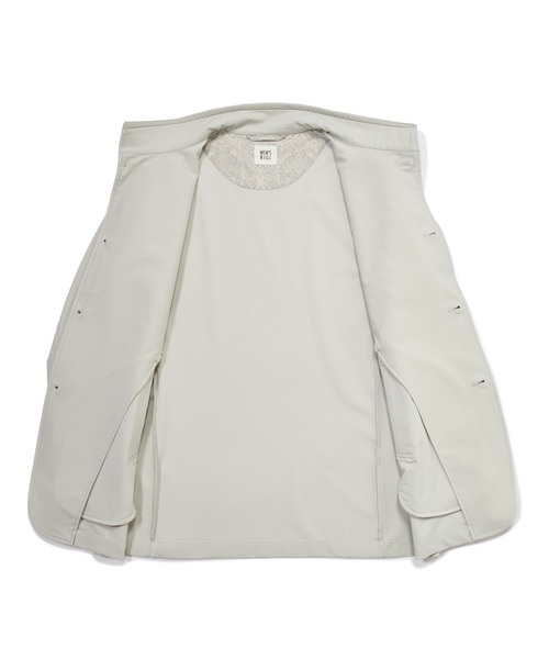 MEN'S BIGI（メンズビギ）の「シャンブレー調ハイテンショントリコット スタンドカラーブルゾン＜ストレッチ＞＜接触冷感/速乾/UVカット＞（ブルゾン・メンズ・オフホワイト/チャコールグレー/ネイビー・01/02/03/04）」の9枚目の写真