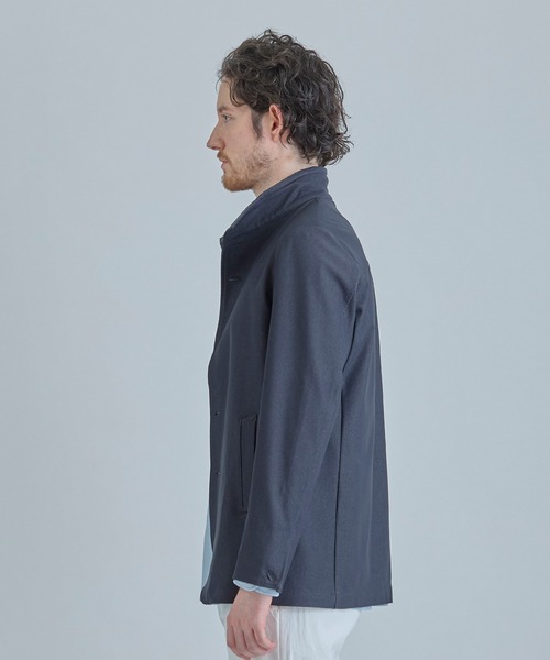 MEN'S BIGI（メンズビギ）の「シャンブレー調ハイテンショントリコット スタンドカラーブルゾン＜ストレッチ＞＜接触冷感/速乾/UVカット＞（ブルゾン・メンズ・オフホワイト/チャコールグレー/ネイビー・01/02/03/04）」の17枚目の写真