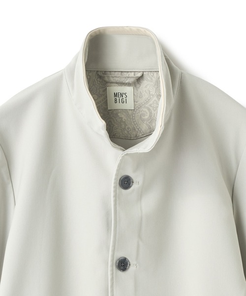 MEN'S BIGI（メンズビギ）の「シャンブレー調ハイテンショントリコット スタンドカラーブルゾン＜ストレッチ＞＜接触冷感/速乾/UVカット＞（ブルゾン・メンズ・オフホワイト/チャコールグレー/ネイビー・01/02/03/04）」の22枚目の写真