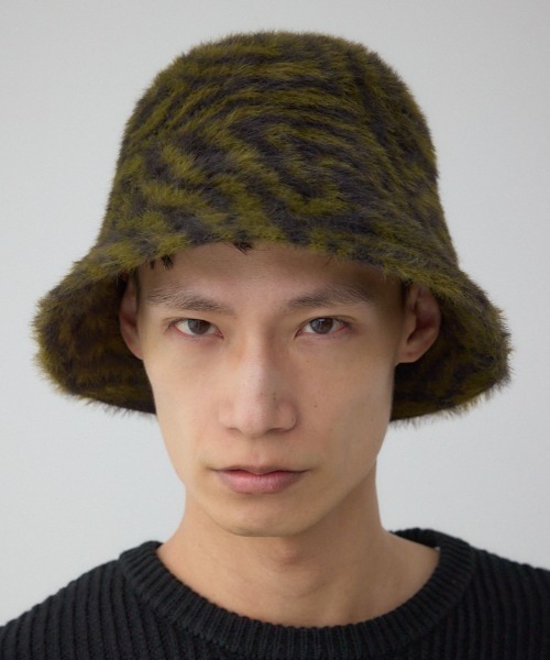 AZUL by moussy(アズールバイマウジー)の「ゼブラ柄シャギーバケハ(ハット・メンズ・ブラック系その他/グリーン系その他2・FREE)」の1枚目の写真