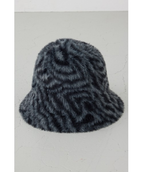 AZUL by moussy(アズールバイマウジー)の「ゼブラ柄シャギーバケハ(ハット・メンズ・ブラック系その他/グリーン系その他2・FREE)」の6枚目の写真