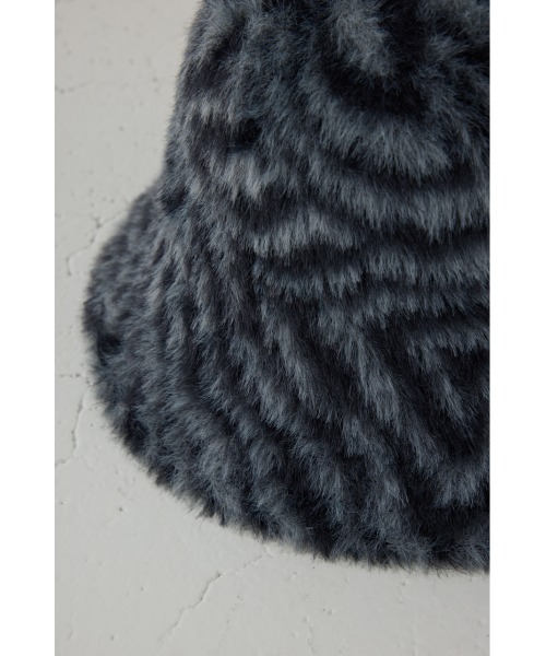 AZUL by moussy(アズールバイマウジー)の「ゼブラ柄シャギーバケハ(ハット・メンズ・ブラック系その他/グリーン系その他2・FREE)」の8枚目の写真