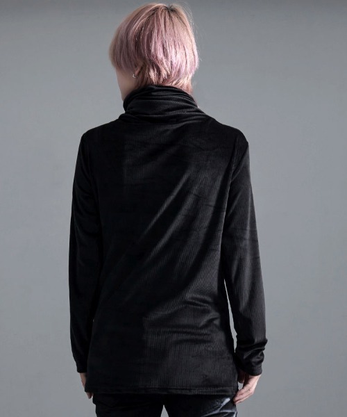 Bernings Sho(バーニングショー)の「『Bernings Sho/バーニングショー』BGベロアテレコドレープタートル長袖Tシャツ(Tシャツ/カットソー・メンズ・ブラック/ホワイト・XL/L/M)」の13枚目の写真