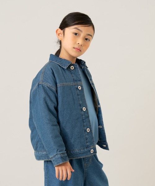 and D. petit main(アンドディープティマイン)の「キルトデニムジャケット【セットアップ可】(ブルゾン・キッズ・グレー/ブルー・120cm/110cm/130cm/140cm/100cm)」の11枚目の写真
