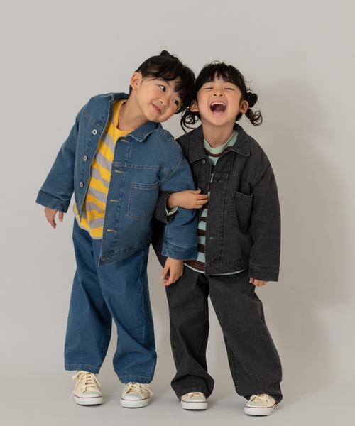 and D. petit main(アンドディープティマイン)の「キルトデニムジャケット【セットアップ可】(ブルゾン・キッズ・グレー/ブルー・120cm/110cm/130cm/140cm/100cm)」の14枚目の写真