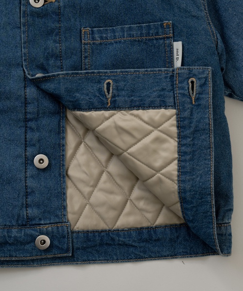 and D. petit main(アンドディープティマイン)の「キルトデニムジャケット【セットアップ可】(ブルゾン・キッズ・グレー/ブルー・120cm/110cm/130cm/140cm/100cm)」の19枚目の写真