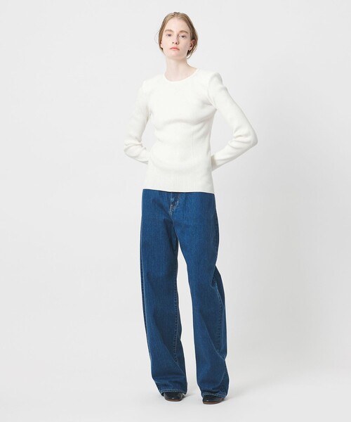 AEWEN MATOPH（イウエン マトフ）の「＜AEWEN MATOPH＞コットンカシミヤミックス ショルダーパッドニット（ニット/セーター・レディース・ライラック/ブラック/ホワイト・FREE）」の6枚目の写真