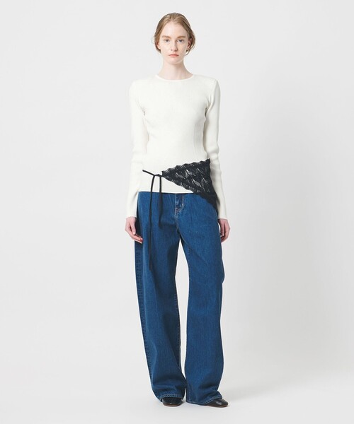 AEWEN MATOPH（イウエン マトフ）の「＜AEWEN MATOPH＞コットンカシミヤミックス ショルダーパッドニット（ニット/セーター・レディース・ライラック/ブラック/ホワイト・FREE）」の9枚目の写真