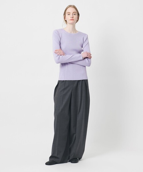 AEWEN MATOPH（イウエン マトフ）の「＜AEWEN MATOPH＞コットンカシミヤミックス ショルダーパッドニット（ニット/セーター・レディース・ライラック/ブラック/ホワイト・FREE）」の15枚目の写真