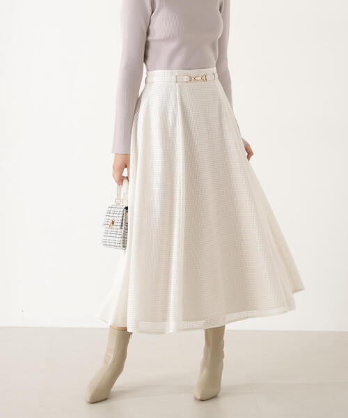 PROPORTION BODY DRESSING（プロポーションボディドレッシング）の「ビット付きシアーメッシュスカート / 1216120101（スカート・レディース・ホワイト系その他/ブルー・MEDIUM/P/S）」の6枚目の写真