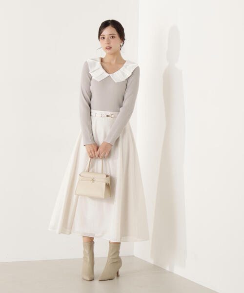 PROPORTION BODY DRESSING（プロポーションボディドレッシング）の「ビット付きシアーメッシュスカート / 1216120101（スカート・レディース・ホワイト系その他/ブルー・MEDIUM/P/S）」の8枚目の写真