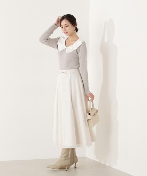 PROPORTION BODY DRESSING（プロポーションボディドレッシング）の「ビット付きシアーメッシュスカート / 1216120101（スカート・レディース・ホワイト系その他/ブルー・MEDIUM/P/S）」の10枚目の写真