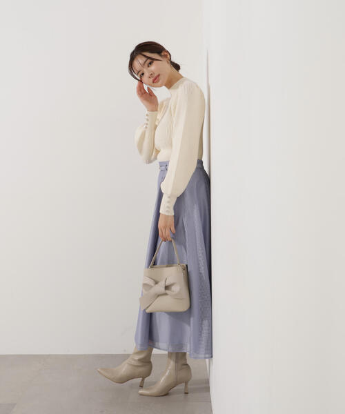 PROPORTION BODY DRESSING（プロポーションボディドレッシング）の「ビット付きシアーメッシュスカート / 1216120101（スカート・レディース・ホワイト系その他/ブルー・MEDIUM/P/S）」の22枚目の写真