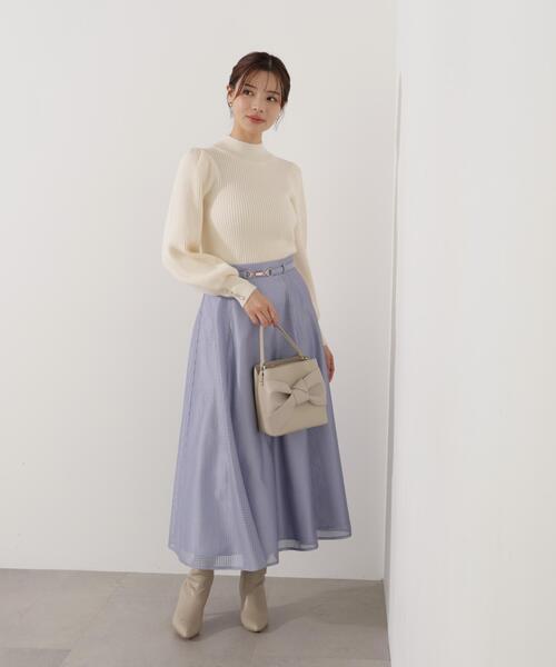 PROPORTION BODY DRESSING(プロポーションボディドレッシング)の「ビット付きシアーメッシュスカート / 1216120101(スカート・レディース・ホワイト系その他/ブルー・MEDIUM/P/S)」の6枚目の写真