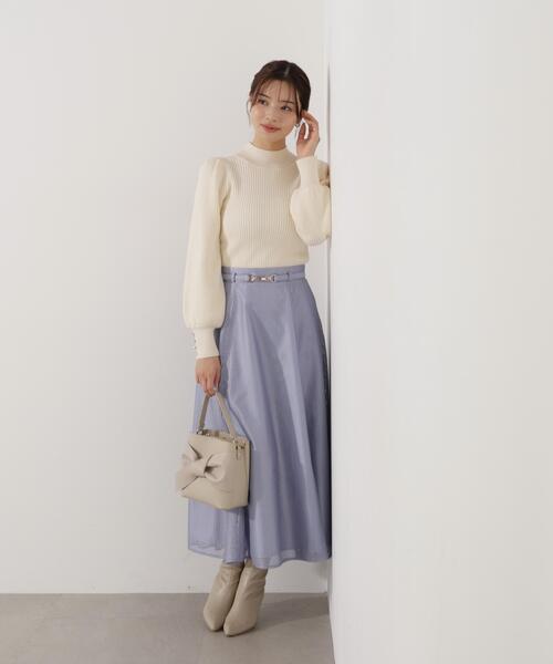PROPORTION BODY DRESSING(プロポーションボディドレッシング)の「ビット付きシアーメッシュスカート / 1216120101(スカート・レディース・ホワイト系その他/ブルー・MEDIUM/P/S)」の5枚目の写真