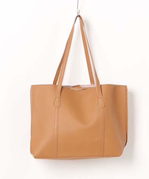 TONE SELECT GOODS(トーンセレクトグッズ)の「urbanfemine./A4サイズ収納 合成皮革トートバッグ U7593(トートバッグ・レディース・ブラック/ホワイト/ブラウン/ベージュ・FREE)」の3枚目の写真