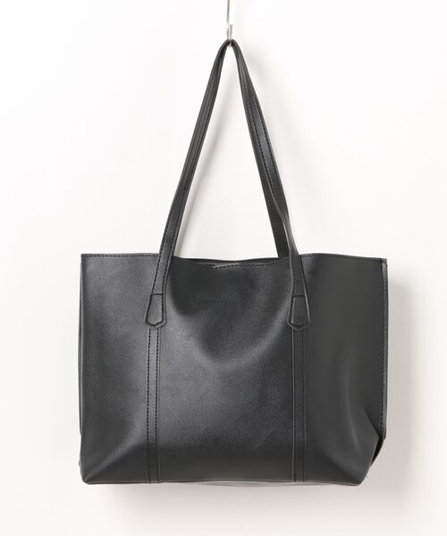 TONE SELECT GOODS(トーンセレクトグッズ)の「urbanfemine./A4サイズ収納 合成皮革トートバッグ U7593(トートバッグ・レディース・ブラック/ホワイト/ブラウン/ベージュ・FREE)」の2枚目の写真