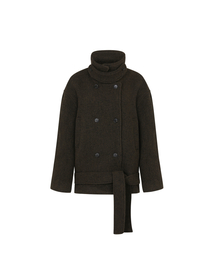 AMBER BELTED DOUBLE COAT brown