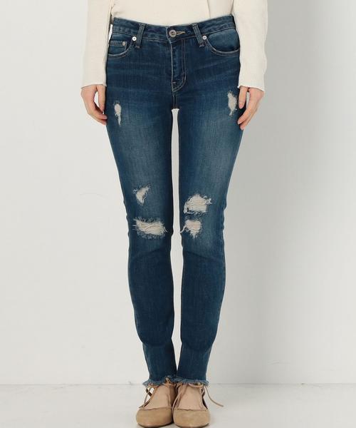 Another Edition（アナザーエディション）の「インディゴダメージスキニー/AEMBC INDIGO DAMAGE SKNY◆（デニムパンツ・レディース・コバルトブルー・X-SMALL/MEDIUM/SMALL）」の3枚目の写真