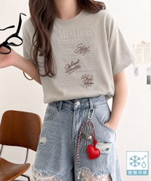 【接触冷感機能付き】遊びゴコロをくすぐる。筆記体サイン調ロゴ刺繍Tシャツ(半袖)