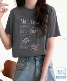 【接触冷感機能付き】遊びゴコロをくすぐる。筆記体サイン調ロゴ刺繍Tシャツ(半袖)