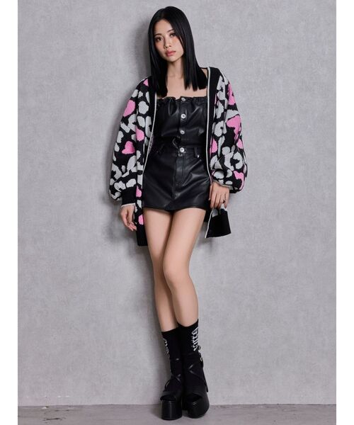 GYDA(ジェイダ)の「BACKリボンフェイクレザースカートライクミニワンピース(ワンピース・レディース・ブラック・MEDIUM/SMALL)」の7枚目の写真