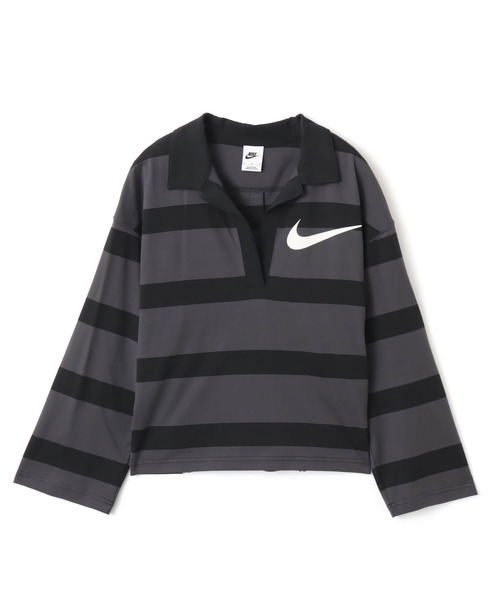 NIKE(ナイキ)の「NIKE AS W NSW PREP TOP / ナイキ ウィメンズ プレップ L/S トップ【SP】(ポロシャツ・レディース・ベージュ/グレー・S/M/L)」の6枚目の写真