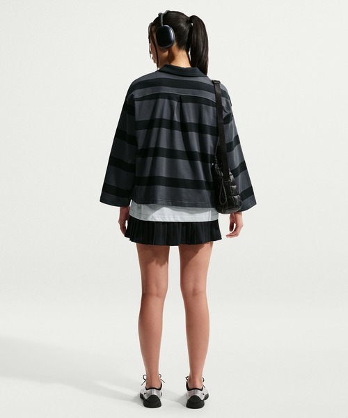 NIKE(ナイキ)の「NIKE AS W NSW PREP TOP / ナイキ ウィメンズ プレップ L/S トップ【SP】(ポロシャツ・レディース・ベージュ/グレー・S/M/L)」の10枚目の写真