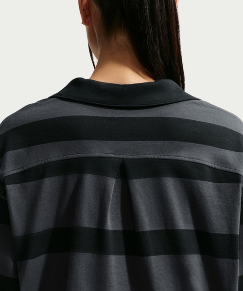 NIKE(ナイキ)の「NIKE AS W NSW PREP TOP / ナイキ ウィメンズ プレップ L/S トップ【SP】(ポロシャツ・レディース・ベージュ/グレー・S/M/L)」の9枚目の写真