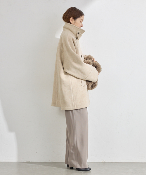 IENA（イエナ）の「ダブルブレストハーフコート（その他アウター・レディース・ネイビー/ベージュ/ブラウン・38/36/34）」の4枚目の写真