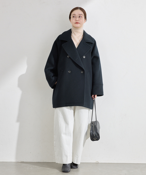 IENA（イエナ）の「ダブルブレストハーフコート（その他アウター・レディース・ネイビー/ベージュ/ブラウン・38/36/34）」の8枚目の写真